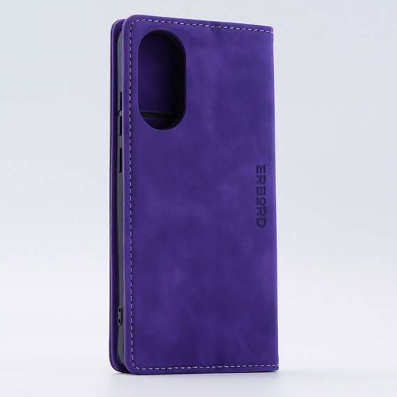 Husă pentru Oppo A78 4G, ERBORD Vintage, portofel cu clapetă, violet