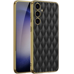 Husă pentru Samsung Galaxy S24, Leather Rhombus, negru
