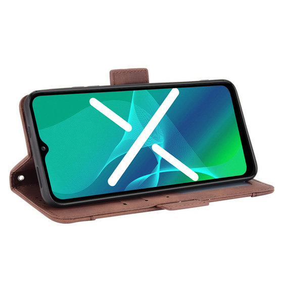 Cu clapetă pentru Realme GT 2 / Realme GT Neo 2, Card Slot, maro