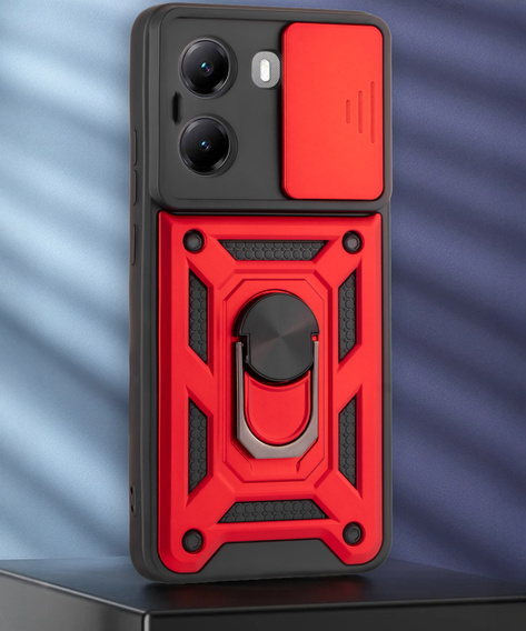 Husă blindată pentru Xiaomi Poco X7 Pro 5G, CamShield Slide, roșu