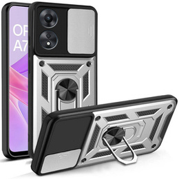 Husă blindată pentru Oppo A78 5G, CamShield Slide, de argint