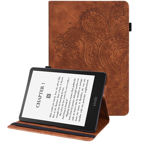 Husă cu clapetă pentru Amazon Kindle Paperwhite 5 (2021), flower, albastru