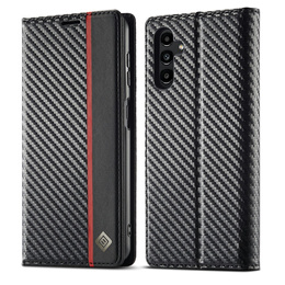 Carcasă cu clapetă pentru Samsung Galaxy S25 FE, Carbon LC.IMEEKE, negru