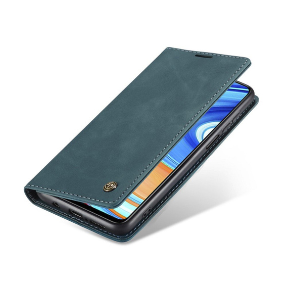 Husa CASEME pentru Xiaomi do Redmi Note 9s / 9 Pro, Leather Wallet Case, albastru