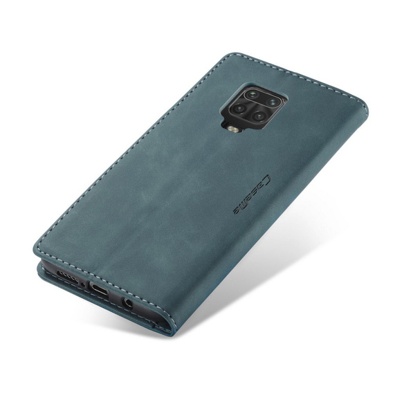 Husa CASEME pentru Xiaomi do Redmi Note 9s / 9 Pro, Leather Wallet Case, albastru