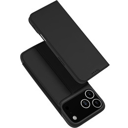 Husă Dux Ducis pentru iPhone 17 Pro, Skin Pro, cu clapetă, cu slot pentru card, negru