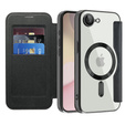 Cu clapetă pentru iPhone 16E, RFID Wallet MagSafe CamShield, negru