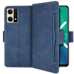 Cu clapetă pentru Oppo Reno7 4G, Card Slot, albastru
