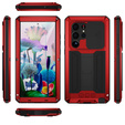 Husă blindată pentru Samsung Galaxy S23 Ultra, R-JUST CamShield Slide, roșu