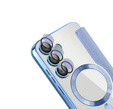 Cu clapetă pentru Samsung Galaxy S25 FE, RFID Wallet MagSafe CamShield, albastru