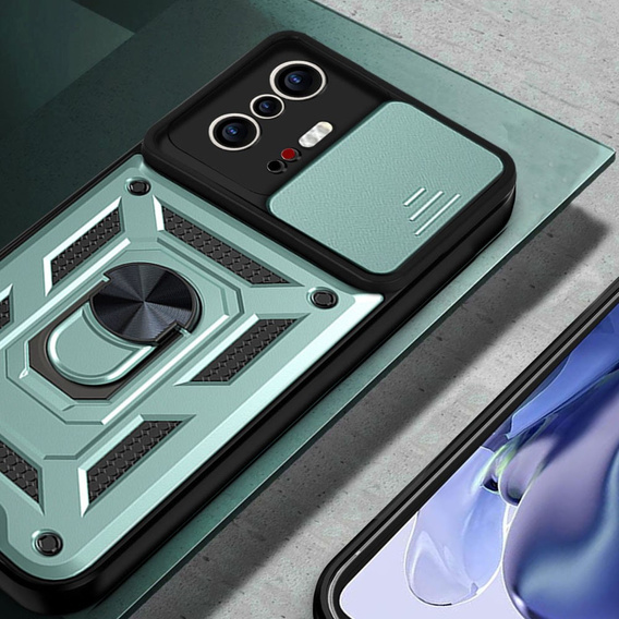 Husă blindată pentru Xiaomi 11T / 11T Pro, CamShield Slide, verde