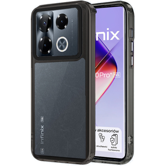 Huse pentru Infinix Note 40 Pro Plus, Fusion Hybrid, transparent / negru