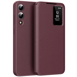 Husă cu clapetă pentru Samsung Galaxy S25 Edge, Smart View Wallet, maroon