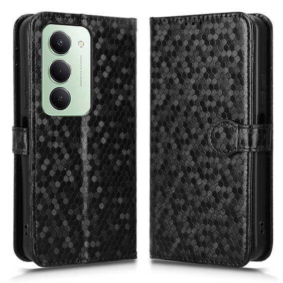 Carcasă Flap pentru Xiaomi Redmi 15 5G / 4G, Wallet Rhombus, negru