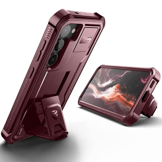 Husă blindată pentru Samsung Galaxy S23, Dexnor Full Body (Two Frames), roșu
