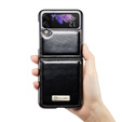 Carcasă flip CASEME pentru Samsung Galaxy Z Flip 3, Waxy Textured, negru
