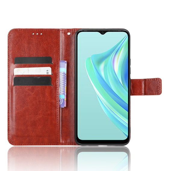 Cu clapetă pentru Infinix Hot 20i, Crazy Horse Wallet, maro