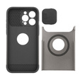 Huse pentru iPhone 15 Pro, ERBORD MagProtect Slide Camera, gri titan