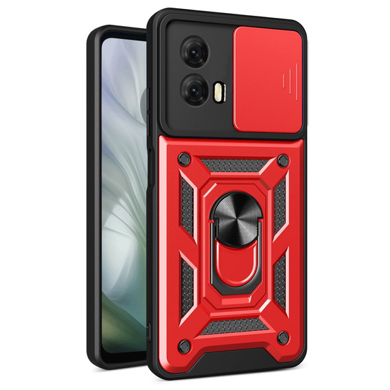 Husă blindată pentru Motorola Moto E14, CamShield Slide, roșu