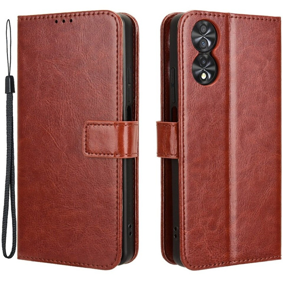 Cu clapetă pentru TCL 40 NxtPaper, Crazy Horse Wallet, maro