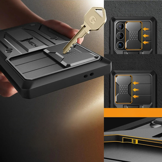 Carcasă robustă pentru Samsung Galaxy S25 Ultra – Tongate MECH Series Clip, negru