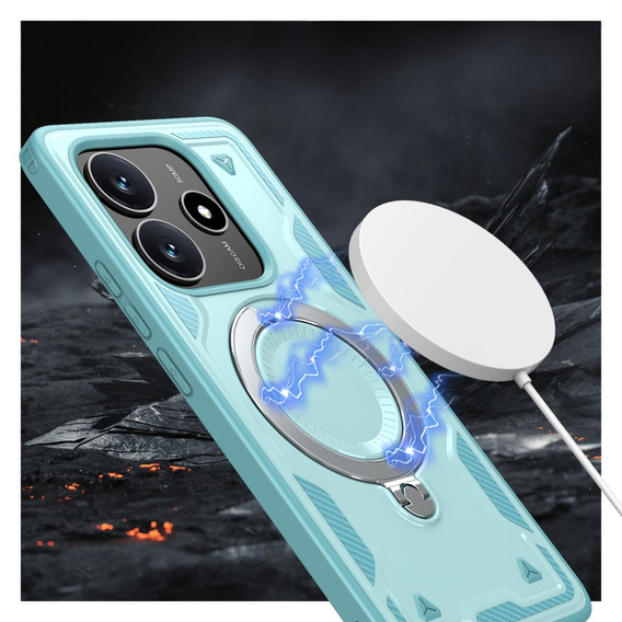 Carcasă pentru Xiaomi Redmi Note 14 5G, Military MagSafe, albastru + 9H Glass