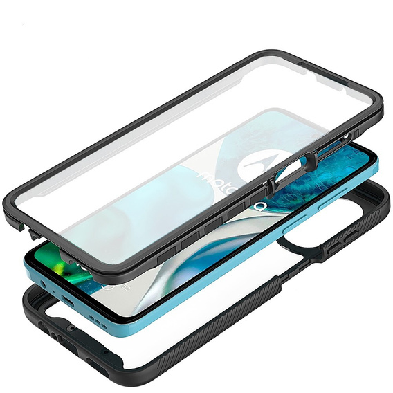 Carcasă pentru Motorola Moto G52 4G / G82 5G, Shockproof, cu folie, negru