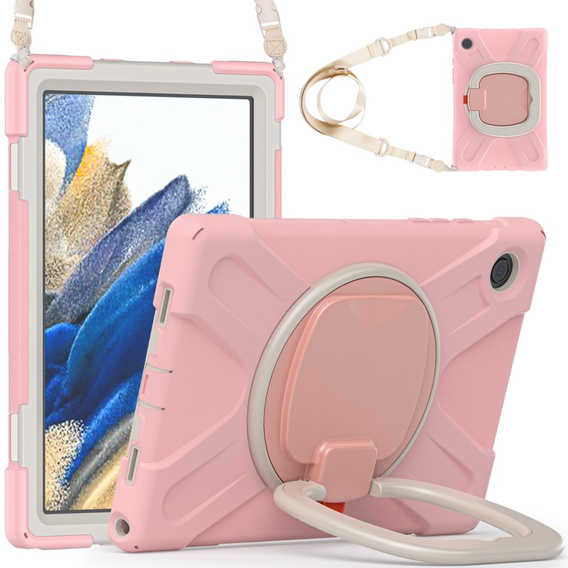 Husă pentru copii pentru Samsung Galaxy Tab A8 10.5 SM-X200 SM-X205, blindată cu curea, albastru
