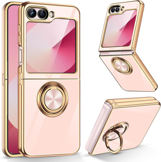 Huse pentru Samsung Galaxy Z Flip7 FE / Z Flip6, Electro Ring, roz