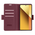 Husă pentru Xiaomi Redmi Note 13 5G, ERBORD Glossy Litchi, portofel cu clapetă, roșu