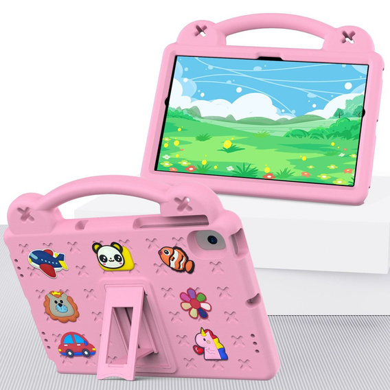 Husă pentru copii pentru Lenovo M10 X306 2 Gen / M10 Plus TB-X606 10.3 / Samsung Tab A 10.1 T510/515 / K10 X6C6, Cute Patterns, cu suport, roz