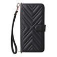 Carcasă cu clapetă pentru Oppo Reno 13 5G, Crossbody Leather Wallet, negru