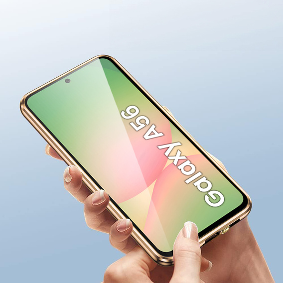 Husa pentru Samsung Galaxy A56, Magnetic Dual Glass, de aur