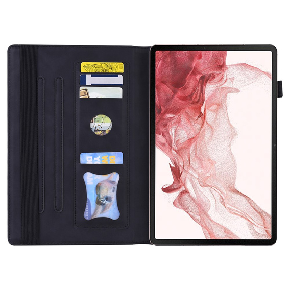 Husă pentru Samsung Galaxy Tab S10 FE+ Plus, Classic, cu spațiu pentru stylus, negru