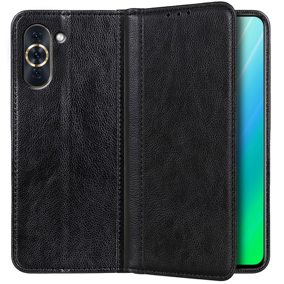 Husa cu clapetă pentru Huawei Nova 10 Pro 4G, Split Leather, negru
