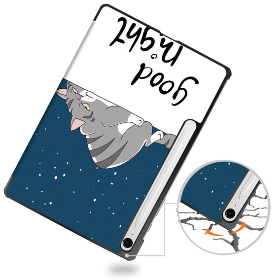 Husă pentru Samsung Galaxy Tab S10 Lite / S10 FE / S9 FE, cu clapetă, sleeping cat