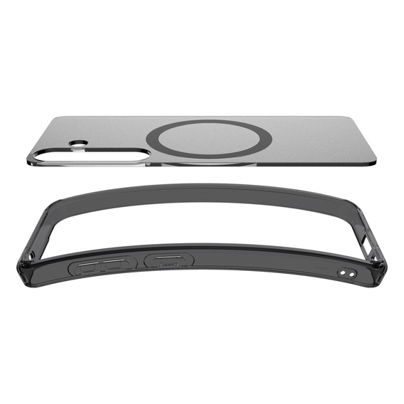 Carcasă MagSafe Spigen pentru Samsung Galaxy S25, Ultra Hybrid, transparent / negru + 9H Tempered Glass