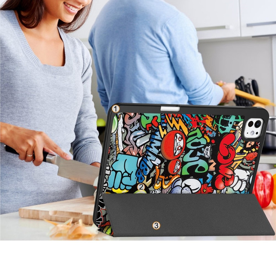 Husă pentru iPad Pro 11 2024, Smartcase, graffiti