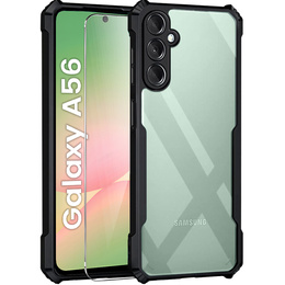 Carcasa pentru Samsung Galaxy A56, AntiDrop Hybrid, negru + sticlă temperată 9H