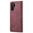 Husa CASEME pentru Huawei P30 Pro, Leather Wallet Case, maroon