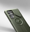 Husă blindată pentru Samsung Galaxy S25 Ultra, Dexnor CamProtect MagSafe, verde (Două rame)