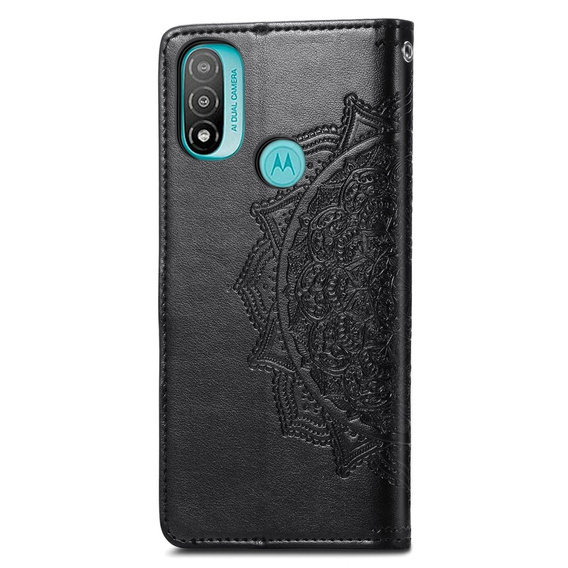Cu clapetă pentru Motorola Moto E20/E30/E40, Mandala, negru