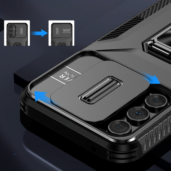 Carcasă blindată pentru Samsung Galaxy A54 5G, armată Slide Ring, negru