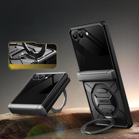 Husă Tongate MECH cu MagSafe pentru Samsung Galaxy Z Flip7 FE / Z Flip6, verde