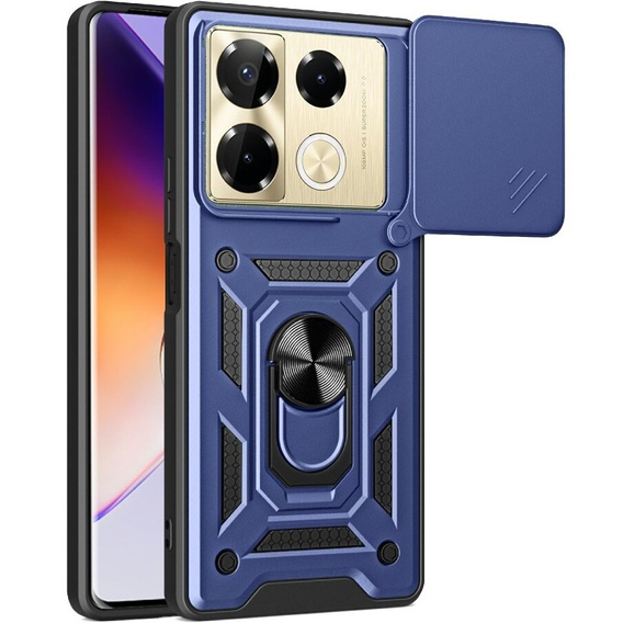 Husă blindată pentru Infinix Note 40 Pro, CamShield Slide, albastru