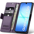 Husă pentru Samsung Galaxy A17 5G, ERBORD Glossy Litchi, portofel cu clapetă, violet