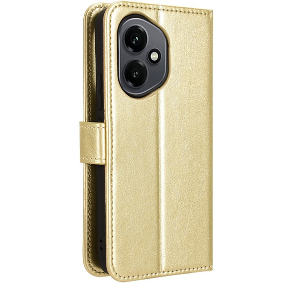 Cu clapetă pentru Honor 400 5G, Crazy Horse Wallet, de aur
