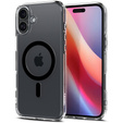 Carcasă MagSafe Spigen pentru iPhone 16, Ultra Hybrid, transparent / negru + 9H Tempered Glass