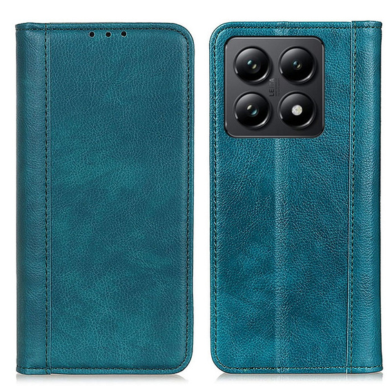 Huse pentru Xiaomi 14T Pro, Wallet Litchi Leather, verde