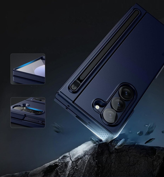 Huse pentru Samsung Galaxy Z Fold 6, Suritch Full Body, albastru închis